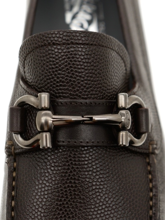 Salvatore Ferragamo Parigi Pebbled Hickory Brown Leather Size 9 US New main image 6